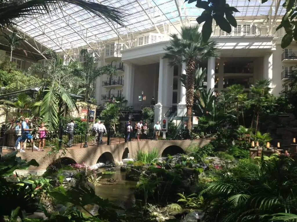 People touring the Gaylord Opryland Resort in Nashville, TN