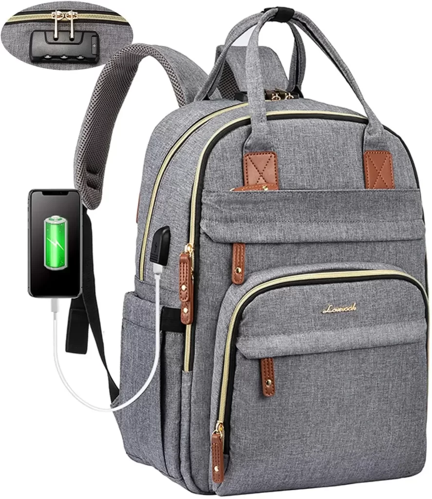 Lovevook Laptop Travel Anti-Theft Book Bag with USB port