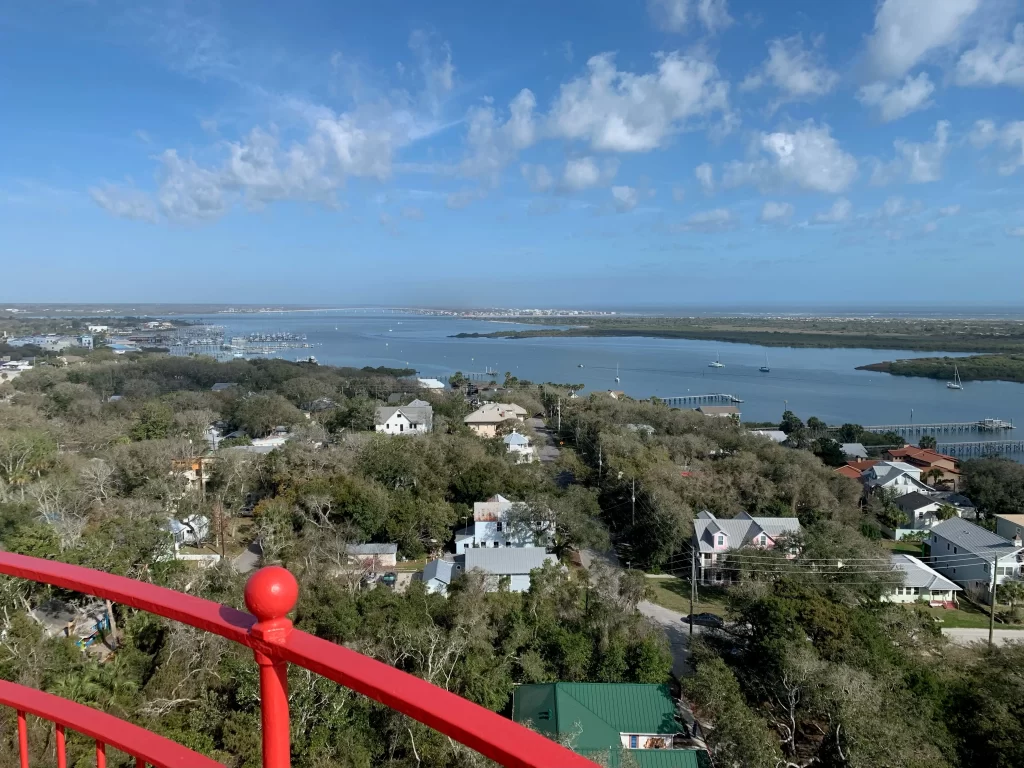 Bird's eye view from the top of the St, Augustine lighthouse