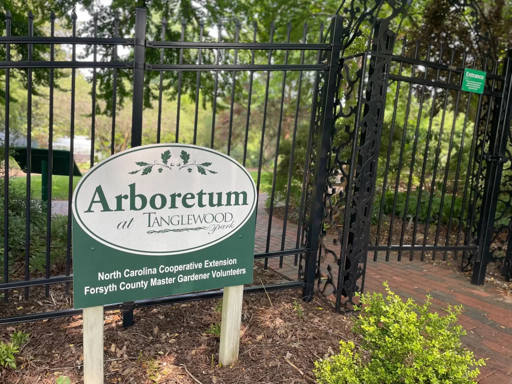 Sign of the Arboretum at Tanglewood Park in Clemmons, NC 