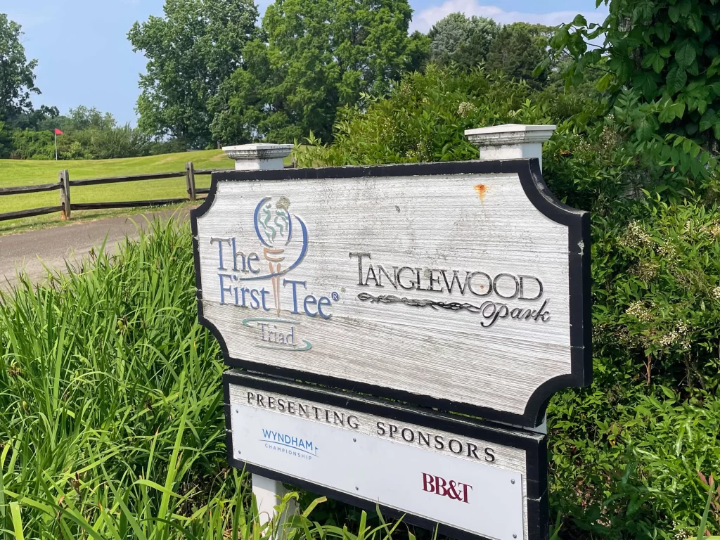 Sign of the First Tee Golf Sign at Tanglewood Park in Clemmons, NC 