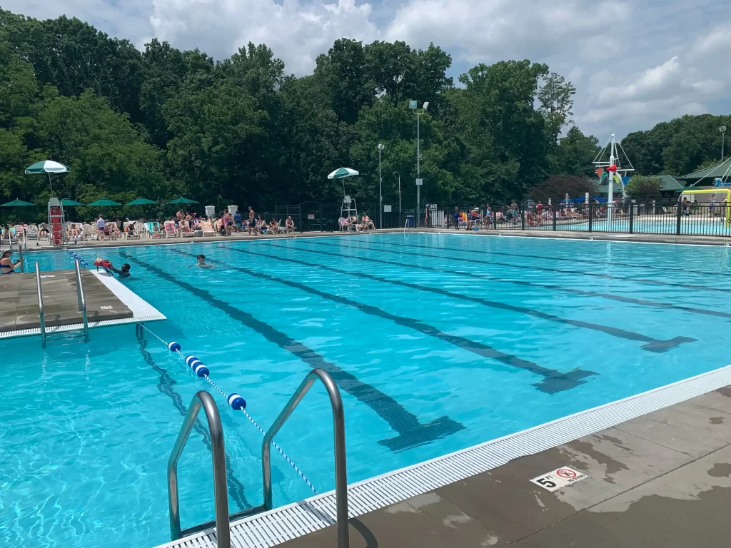 The large main pool at the Tanglewood Park Aquatic Center 